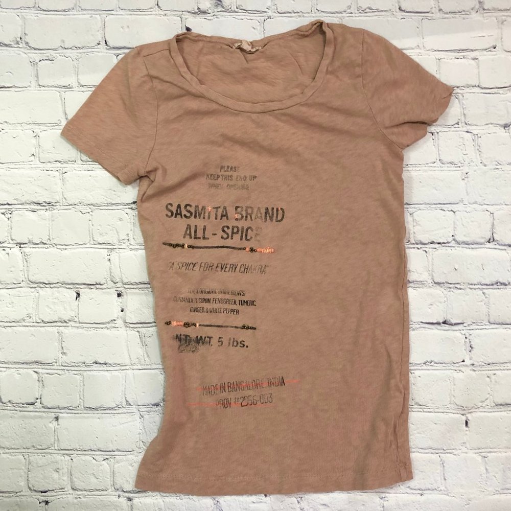 Sasmita Spicy Chakra Label Embellished Tee Sz S